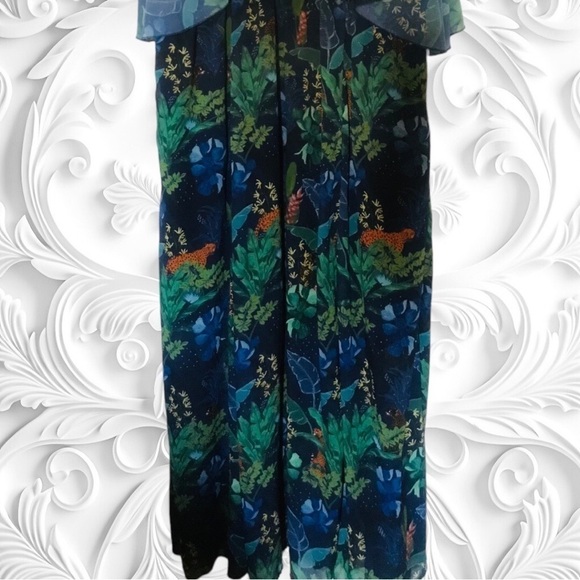 Vintage 1960’s Blue Jungle Tiger Maxi Dress - Picture 3 of 5